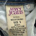 Highway Jeans Denim Shorts Juniors 5 Medium Wash Distressed High Rise Festival Photo 4