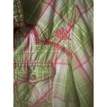Ariat Brooke Fitted Pearl Snap Long Sleeve Lime Green And Pink Plaid Shirt W/emb Photo 3