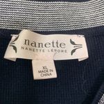 Nanette Lepore Bow Tie Lucianna Navy Blue and White Pinstripe Dress Size XL Photo 11