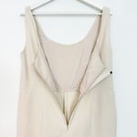 ADAY  Power Suit Scoop Neck Slim Straight Leg Jumpsuit Cream Beige Oat Size Large Photo 10