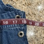 Vintage Agapo Denim Floral Embroidered Crop Bib Overalls Boho Hippie Medium M Blue Photo 8