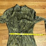 Petersyn Womens XS Zuma Maxi Dress Green Black Satin Print Mock Neck Long Sleeve Photo 5