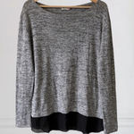Kut From The Kloth  Knit Layered Sweater Top Size S Long Sleeve Gray Black Photo 0