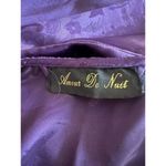 Vintage Amour De Nuit Purple Robe Silky Floral Whimsical Sz O/S Will Fit S Photo 4