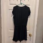 Gap  Womens Black Button‎ Down Drawstring Waist Short Sleeve Romper Jumpsuit L Photo 8