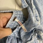 Free People  Adella Light Blue Cotton Tiered Mini Dress Size Medium Photo 5