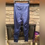 SheIn Blue stretch high waisted leather look pants Photo 1