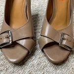 Michael Kors KORS  Peep Toe Buckle Platform Heels Size 7.5 Photo 1