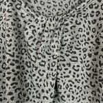 August Silk Gray Black Leopard Animal Print 3/4 Sleeve Top Blouse Medium Photo 1