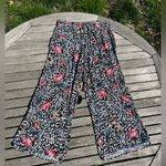 Cynthia Rowley Floral Wide Leg Palazzo Pants Size Small Black White Whimsy Photo 1