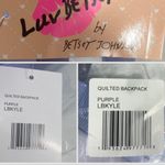 Betsey Johnson NWT Chevron Quilt Backpack Lavender Quilted Faux Leather Purple Photo 14