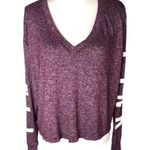 Victoria’s Secret PINK Marbled Cropped Pullover Long Sleeve Top Red Photo 0