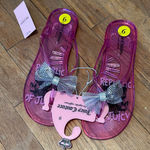 Juicy Couture Transparent Pink Sandals with Glittering Silver Bow Size 9 Jelly Photo 0