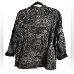 Laura Ashley Vintage  Woman Metallic Embroidered Paisley Jacquard Jacket 1X Boho Photo 1