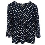 Boden Polka Dot 3/4 Bell Sleeve Top Navy White Polka Dots Size 10 Blue Photo 3