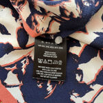 Maeve  Anthropologie Gardenia Blue Floral Silk Flutter‎ Sleeve Top Blouse Sz 0 Photo 4