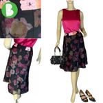 Sigrid Olsen  BLACK AND PINK FLORAL CHIFFON SILK SKIRT NWT (16W) Photo 1