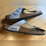 Birkenstocks Gizeh Silver Sandals Photo 2