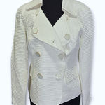 Talbots EUC White Waffle Weave Double Breasted Blazer Jacket Women's Size 6 Photo 0