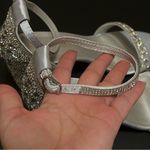 Dream Paris Dream Pairs bejeweled high heel sandals, sz 10,silver satin and rhinestones, NEW Photo 10