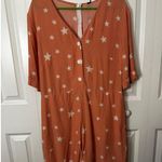 Women's Nobody's Child Orange White Star Print Romper US 12 Photo 0