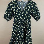 Miss Selfridge Petite 0 Poplin Mini Dress Lemons Puff Sleeve Ruffle Boho Cottage Photo 0