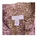 Charter Club  Leopard Print Jacket Size S P Metallic‎ Gold 100% Linen Top NEW Photo 11