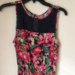 Bongo  Floral and Lace Pink elastic waist Romper size small Photo 2