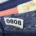 Rewind NWT  Short Sleeve Lace Blouse XL Blue Photo 9