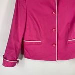 Pendleton  Hot Pink Blazer White Trim Sz 12 Cotton Lady Jacket Photo 2