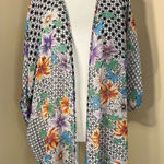 Happening in the present Semi Sheer Floral Half Sleeve Kimono Cardigan Size M Photo 0