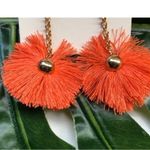 A New Day Orange and Goldtone Splatter Style Earrings Photo 2