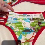 Women Small red tropical flowers bikini Swim Set with special stitching detail Photo 3