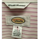 Talbots Vintage Size 8 Pink & White Striped Long Sleeve Button Up Shirt Photo 3