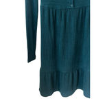 SO  Sweater Dress Women's Size XS Dark Green Scoop Neck Long Sleeve Waffle Knit Photo 3