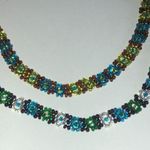 Lot of 2 Vintage Boho Seed Bead Flower Beaded Bracelets Photo 3