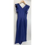 Rachael Roy Cropped Jumpsuit Womens Navy Ruffled Sleeves V Neck Blue Photo 7