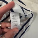 Jacob Short Sleeve Striped White/Navy Blue Shirt Women's Medium Nautical Sailor White Photo 3