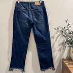 Free People Maggie Mid-Rise Straight Leg Raw Hem Cropped Button Fly Jeans 25 EUC Photo 1