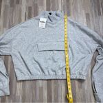 Forever 21  Gray Women's Quarter Zip Crop Sweatshirt NWT Size Large Photo 1