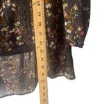 Blu Pepper Blu Pepper Small Black Floral Metallic Cottage Peasant High Low Tunic Blouse Photo 8