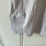 Banana Republic ⭐️  Light Grey Crewneck Crochet Hem Cotton Blend Tank Top XSMALL Photo 1