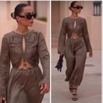 ZARA  satin effect pleated wrinkle effect cut out dress blogger favorite NWT Photo 2