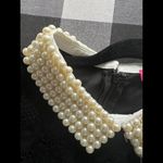 Betsey Johnson  Black Lace Dress with Pearl Collar size 12 Photo 7