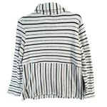 Habitat  Clothes to Live In Weekend Terry Top S White Stripe 1/4 Zip Sweatshirt Photo 5