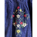 Embroidered Floral Navy Blue Lace V Neck Mini Dress Dress Sz M Beach Cover Up Size M Photo 2