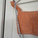 Orange Gingham Ruffle Strap Top Photo 6