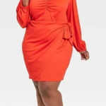 Ava & Viv NWOT Womens Balloon Long Sleeve Runway Red Wrap Dress - Sz 2X Photo 0