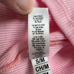 Mapale Pink Ribbed Crop Sleep Shirt Bralette Top‎ Photo 4