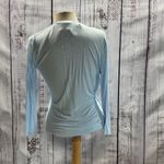 White House | Black Market  NWT Baby Blue Faux Wrap 3/4 Sleeve Surplice Tee Photo 3